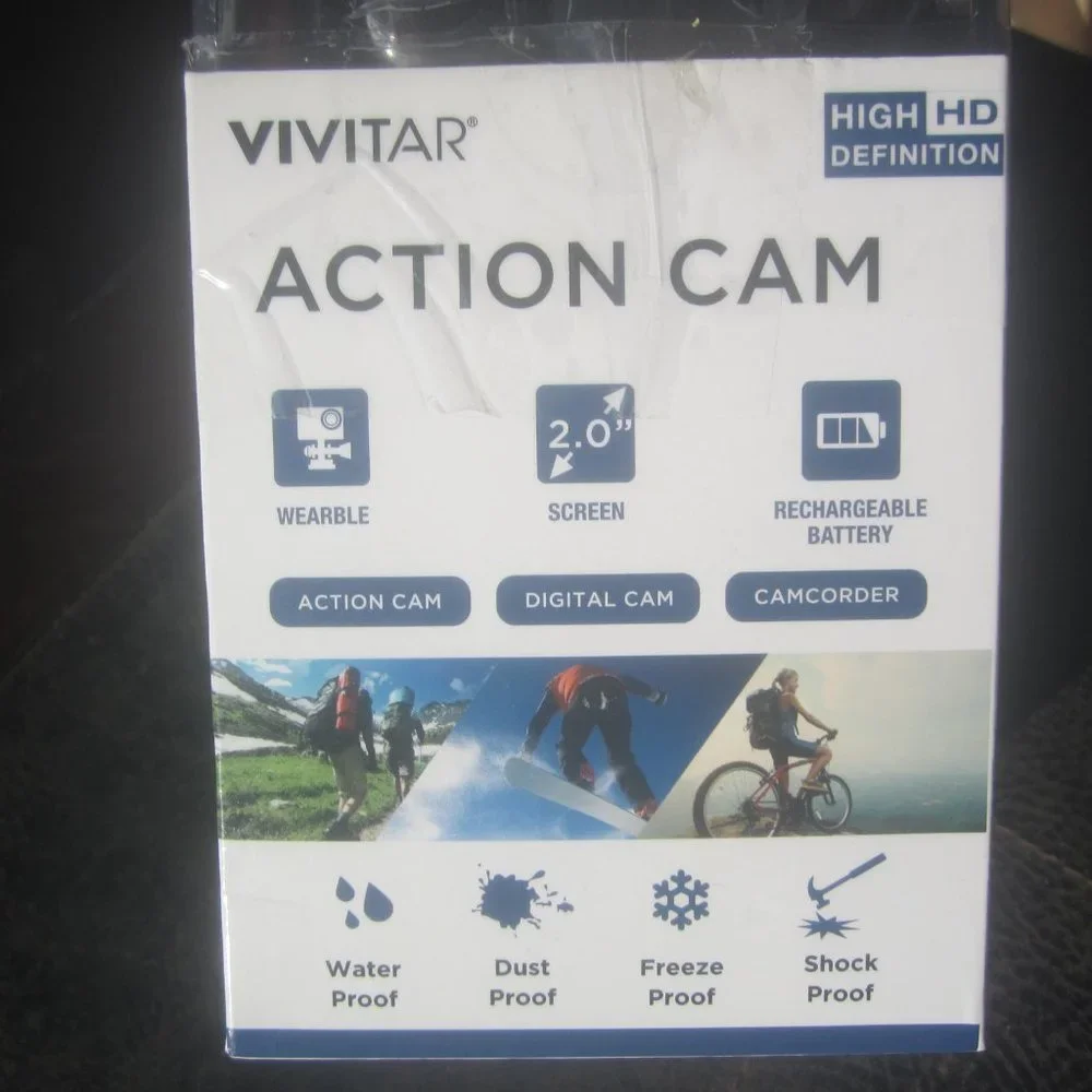 VIVITAR ACTION CAM, HIGH HD DEF, 2 INCH SCREEN, UNUSED